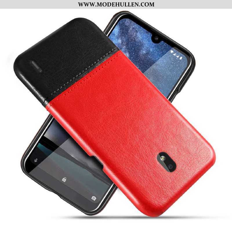 Hülle Nokia 2.2 Retro Leder Neu Rot Schutz Qualität Persönlichkeit Rote