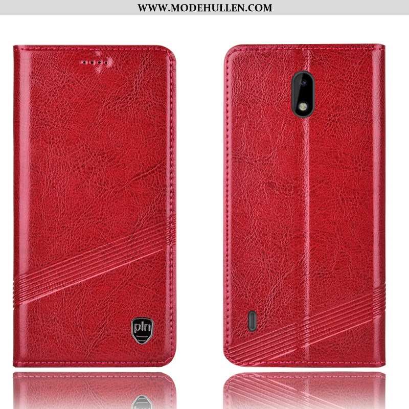 Hülle Nokia 2.2 Schutz Lederhülle Anti-sturz Case Handy Folio Braun