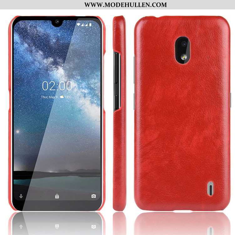 Hülle Nokia 2.2 Trend Schutz Rot Muster Case Litchi Rote