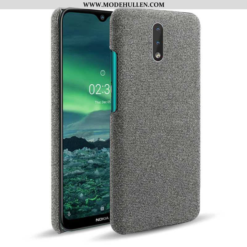 Hülle Nokia 2.3 Schutz Stoff Case Handy Braun