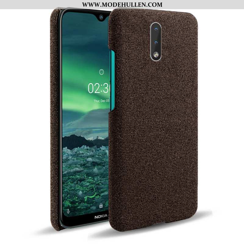 Hülle Nokia 2.3 Schutz Stoff Case Handy Braun