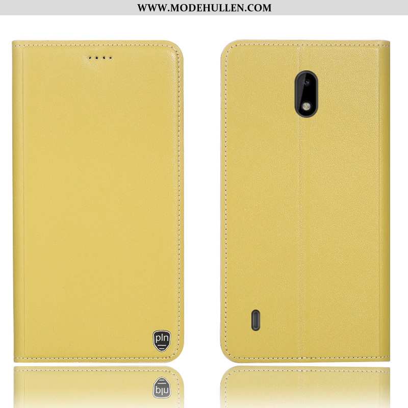 Hülle Nokia 3.1 Echt Leder Schutz Gelb Handy Alles Inklusive Folio Gelbe