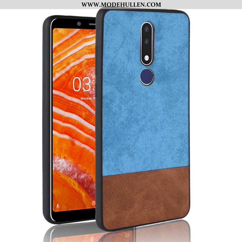 Hülle Nokia 3.1 Plus Muster Schutz Rot Case Alles Inklusive Handy Denim Rote