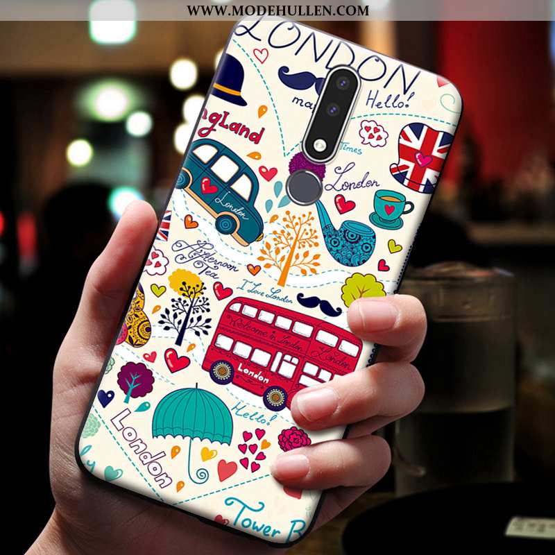 Hülle Nokia 3.1 Plus Prägung Karikatur Hängende Verzierungen Case Blau Handy