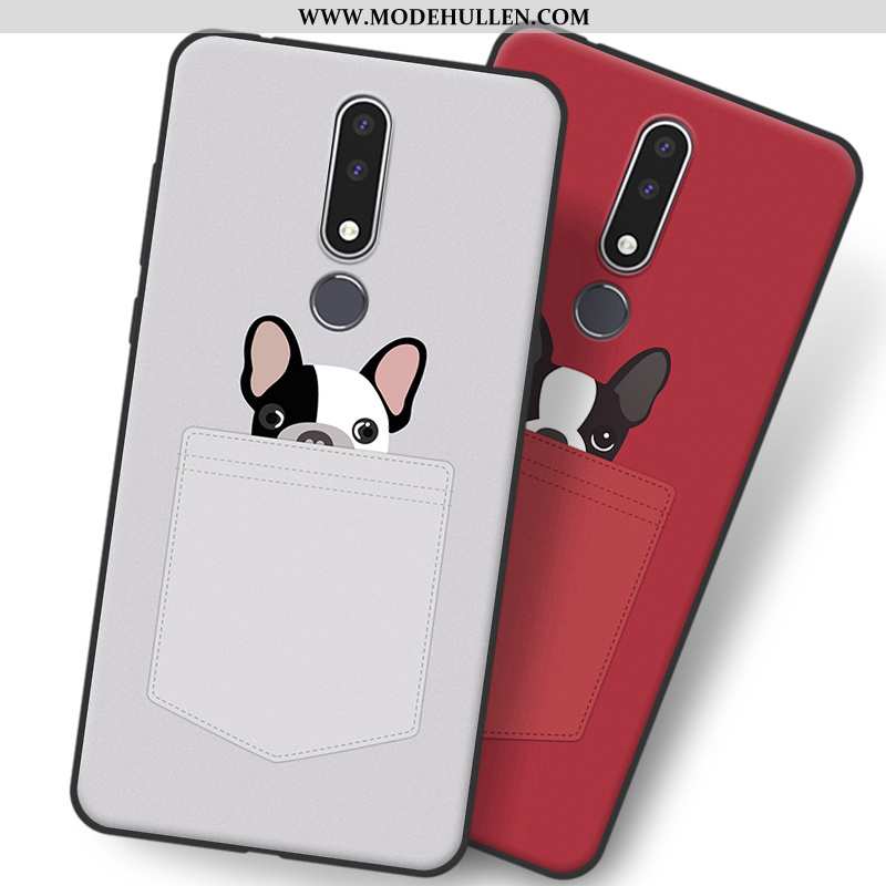 Hülle Nokia 3.1 Plus Schutz Karikatur Handy Nette Anti-sturz Case Rot Rote