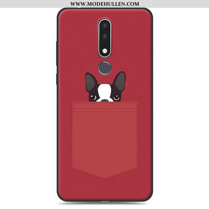 Hülle Nokia 3.1 Plus Schutz Karikatur Handy Nette Anti-sturz Case Rot Rote