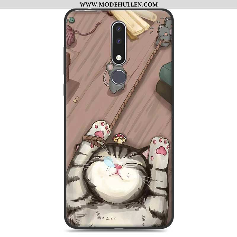 Hülle Nokia 3.1 Plus Schutz Karikatur Handy Nette Anti-sturz Case Rot Rote