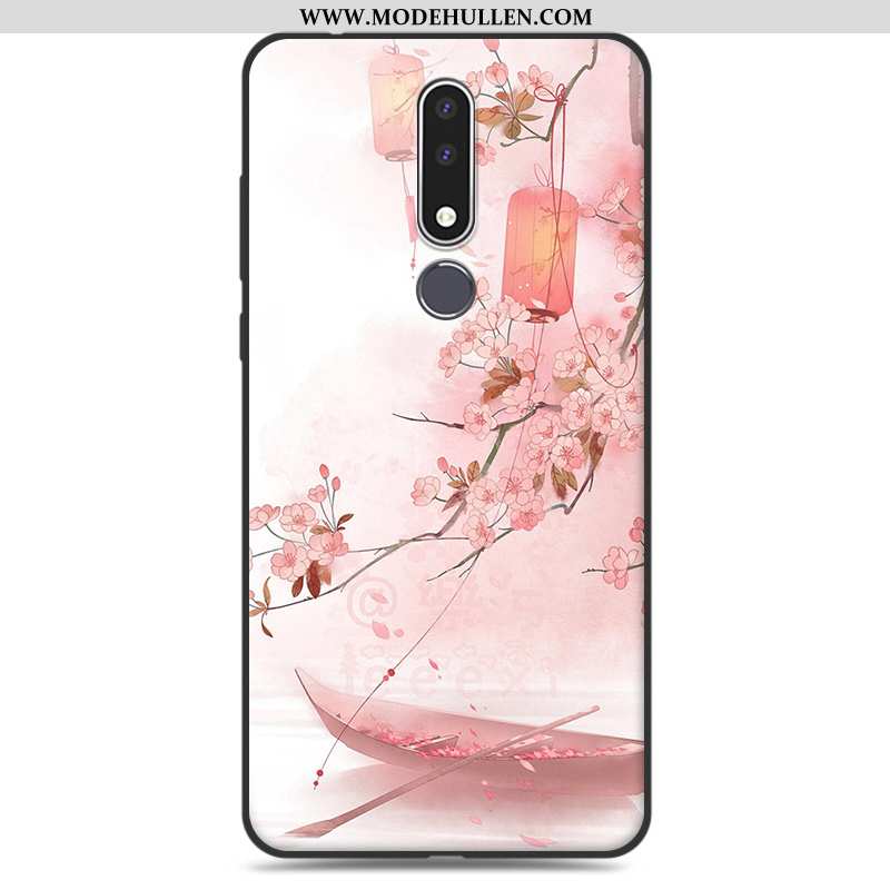 Hülle Nokia 3.1 Plus Silikon Schutz Weiche Case Anti-sturz Nubuck Rosa