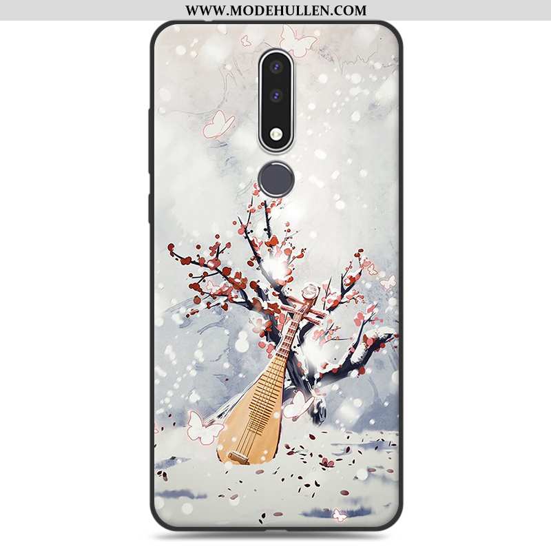 Hülle Nokia 3.1 Plus Silikon Schutz Weiche Case Anti-sturz Nubuck Rosa