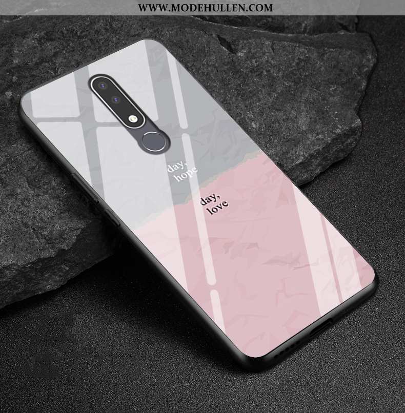 Hülle Nokia 3.1 Plus Trend Weiche Farbe Glas Angepasst Case Persönlichkeit Bunte