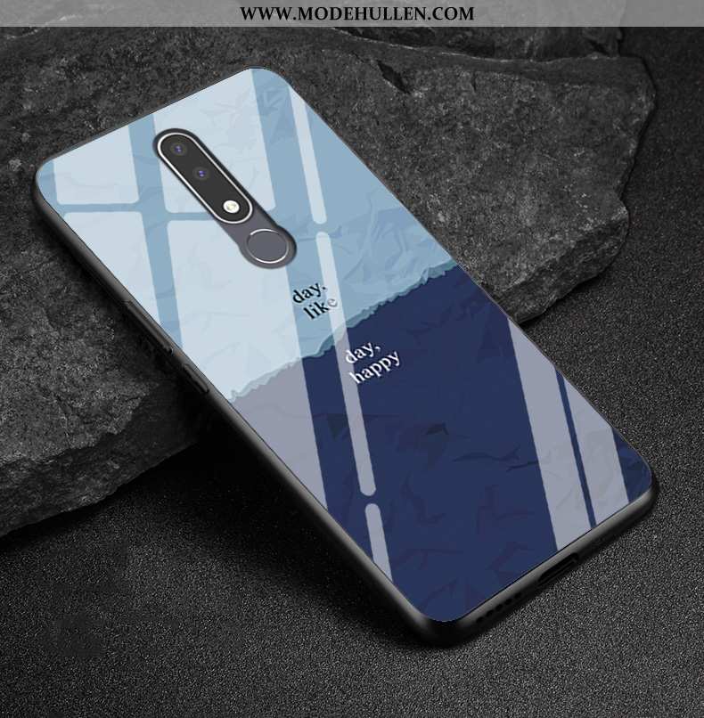 Hülle Nokia 3.1 Plus Trend Weiche Farbe Glas Angepasst Case Persönlichkeit Bunte