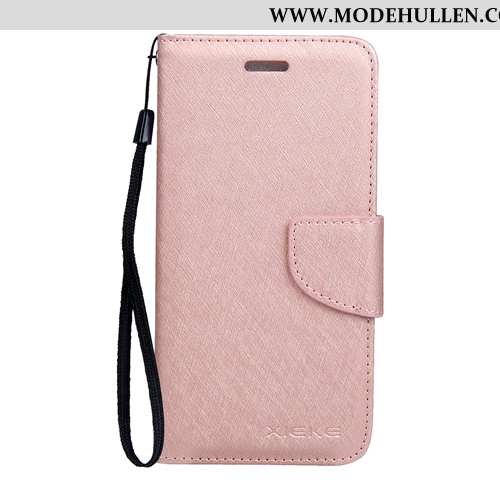 Hülle Nokia 4.2 Lederhülle Muster Case Rot Folio Schutz Rosa