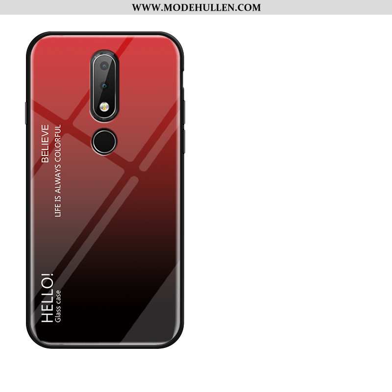 Hülle Nokia 4.2 Silikon Schutz Temperieren Case Handy Glas Rote