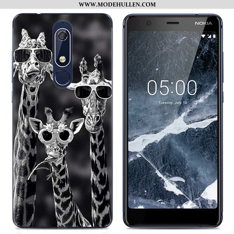 Hülle Nokia 5.1 Karikatur Trend Kreativ Rosa Handy Schutz Weiche