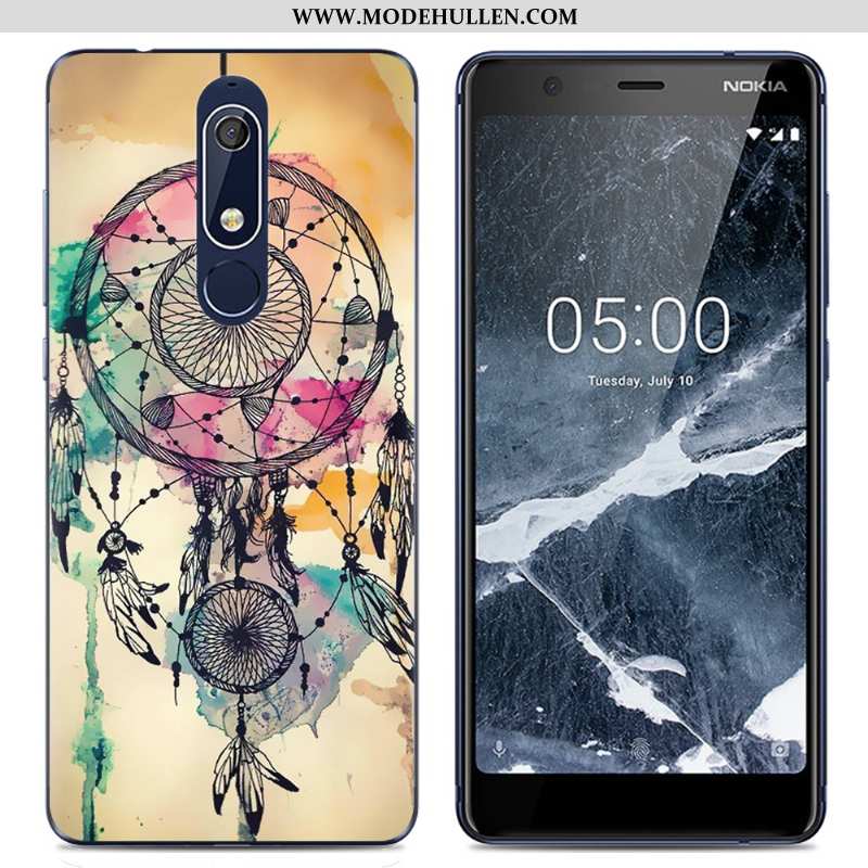 Hülle Nokia 5.1 Karikatur Trend Kreativ Rosa Handy Schutz Weiche