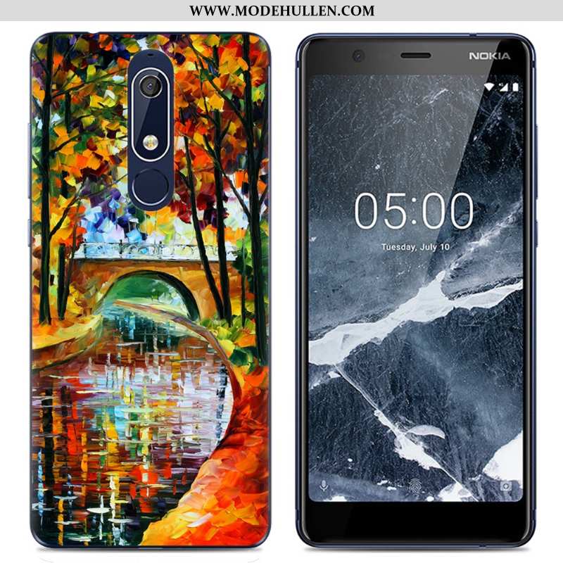 Hülle Nokia 5.1 Karikatur Trend Kreativ Rosa Handy Schutz Weiche