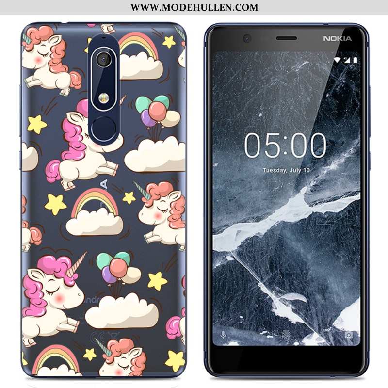 Hülle Nokia 5.1 Karikatur Trend Kreativ Rosa Handy Schutz Weiche