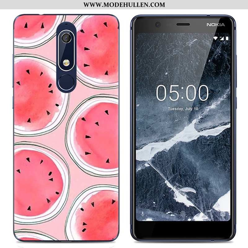 Hülle Nokia 5.1 Karikatur Trend Kreativ Rosa Handy Schutz Weiche