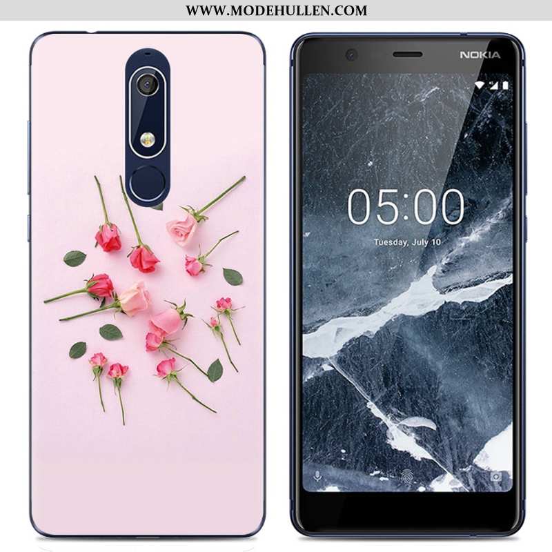 Hülle Nokia 5.1 Karikatur Trend Kreativ Rosa Handy Schutz Weiche