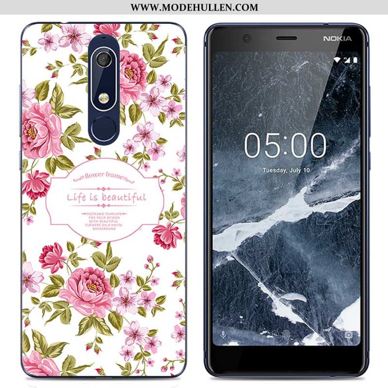 Hülle Nokia 5.1 Karikatur Trend Kreativ Rosa Handy Schutz Weiche