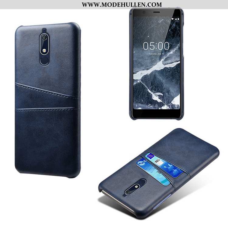 Hülle Nokia 5.1 Muster Lederhülle Leder Kuh Anti-sturz Handy Braun