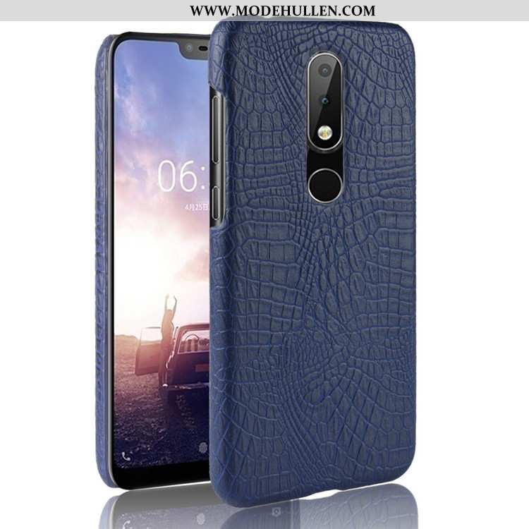 Hülle Nokia 5.1 Plus Muster Business Handy Anti-sturz Case Krokodilmuster Grün