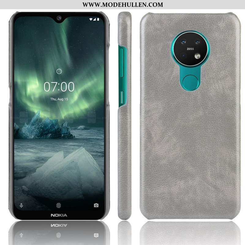 Hülle Nokia 6.2 Nubuck Leder Handy Schutz Case Rutschfest Braun