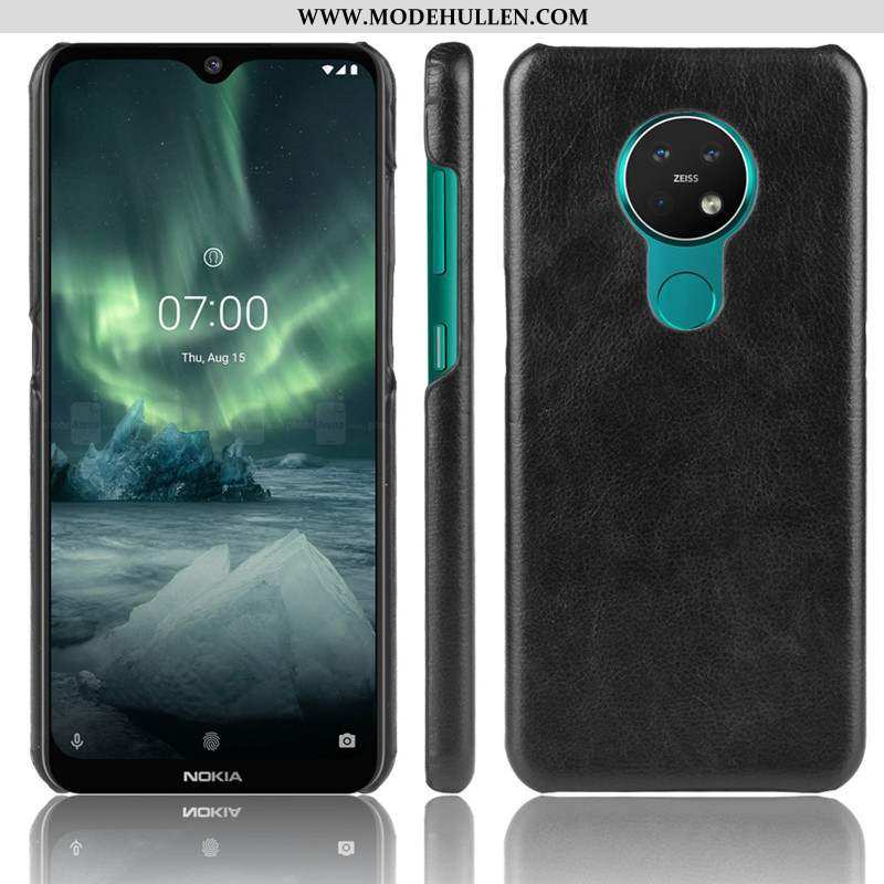 Hülle Nokia 6.2 Nubuck Leder Handy Schutz Case Rutschfest Braun