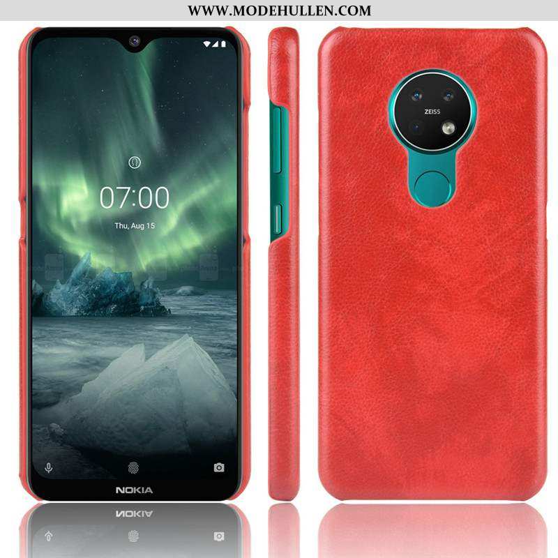 Hülle Nokia 6.2 Nubuck Leder Handy Schutz Case Rutschfest Braun