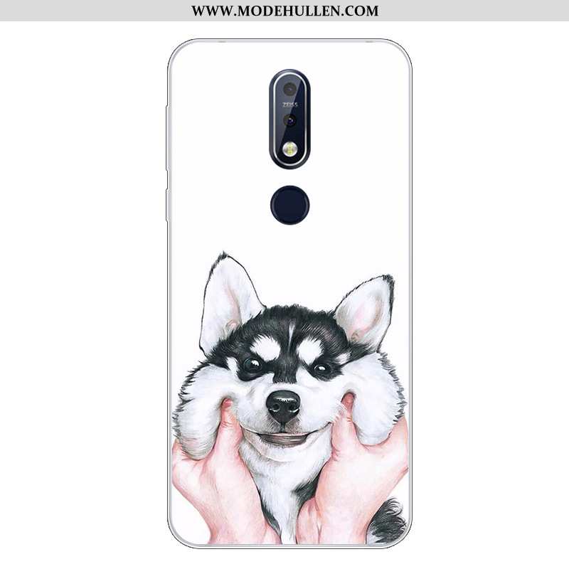 Hülle Nokia 7.1 Karikatur Nette Handy Weiche Silikon Case Blau