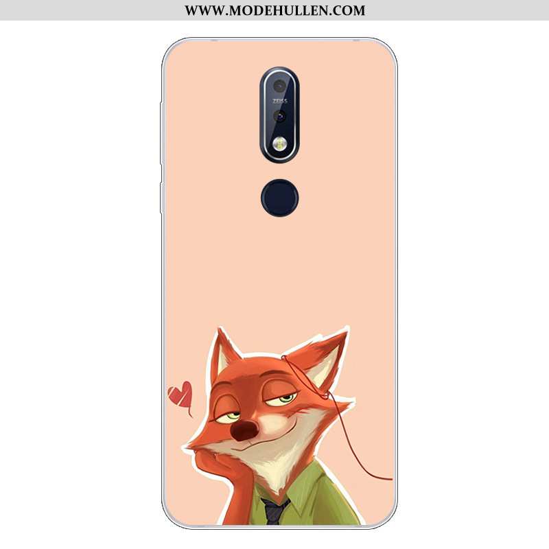 Hülle Nokia 7.1 Karikatur Nette Handy Weiche Silikon Case Blau