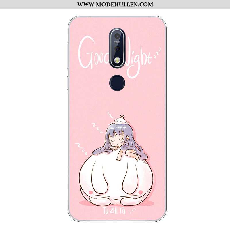 Hülle Nokia 7.1 Karikatur Nette Handy Weiche Silikon Case Blau