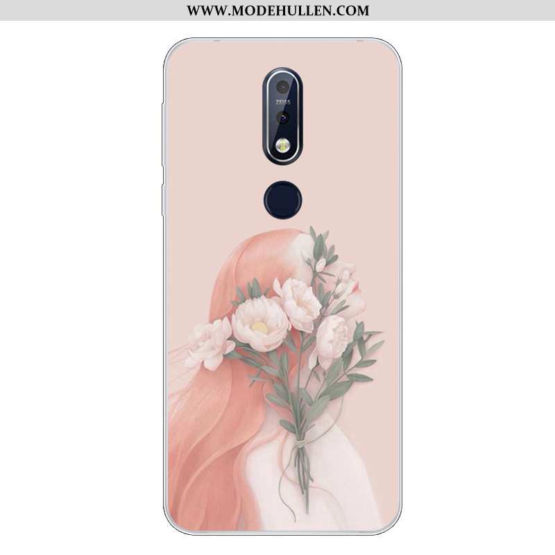 Hülle Nokia 7.1 Karikatur Nette Handy Weiche Silikon Case Blau