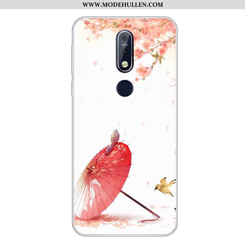 Hülle Nokia 7.1 Karikatur Nette Handy Weiche Silikon Case Blau