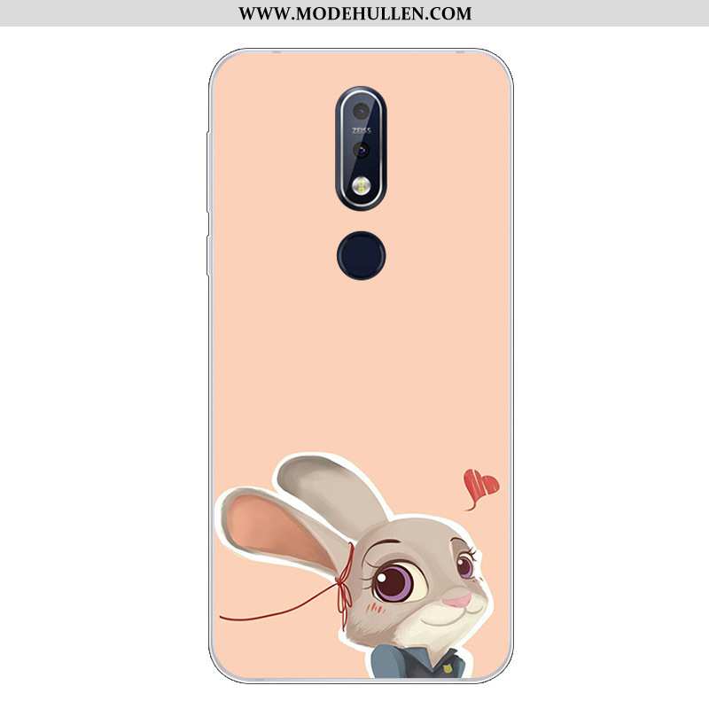 Hülle Nokia 7.1 Karikatur Nette Handy Weiche Silikon Case Blau