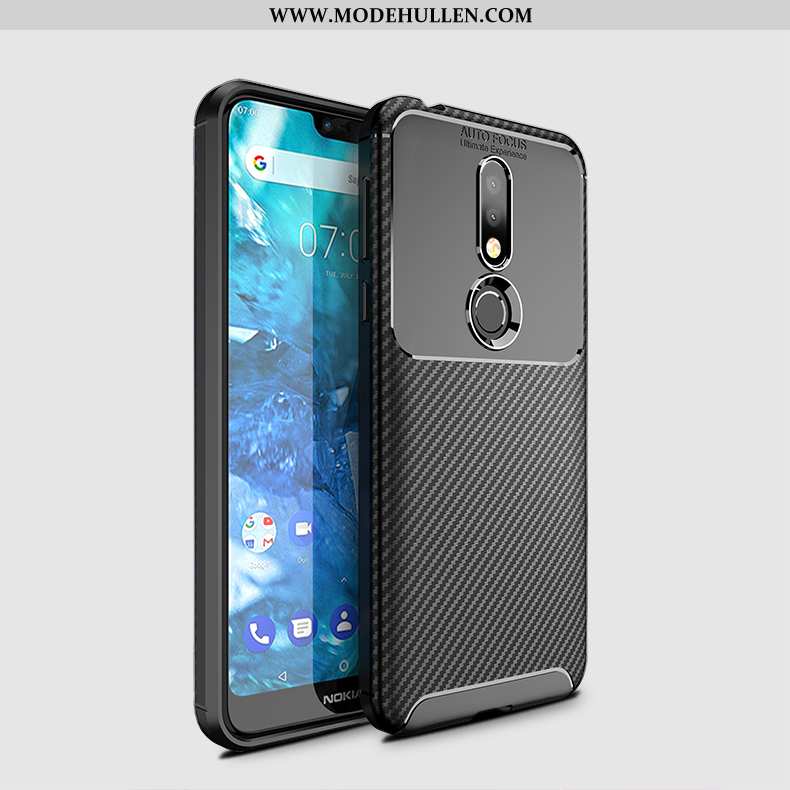 Hülle Nokia 7.1 Silikon Schutz Nubuck Einfassung Case Weiche Anti-sturz Braun