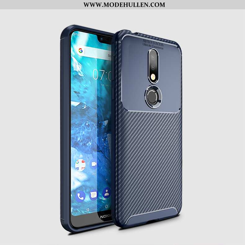 Hülle Nokia 7.1 Silikon Schutz Nubuck Einfassung Case Weiche Anti-sturz Braun