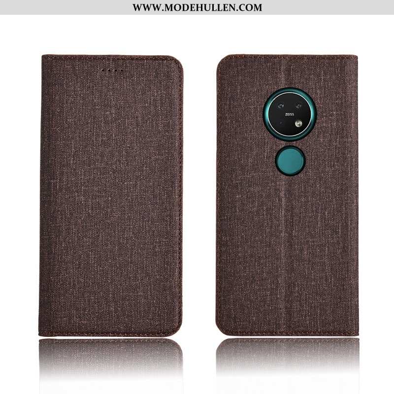 Hülle Nokia 7.2 Schutz Baumwolle Und Leinen Alles Inklusive Handy Case Lederhülle Dunkelblau