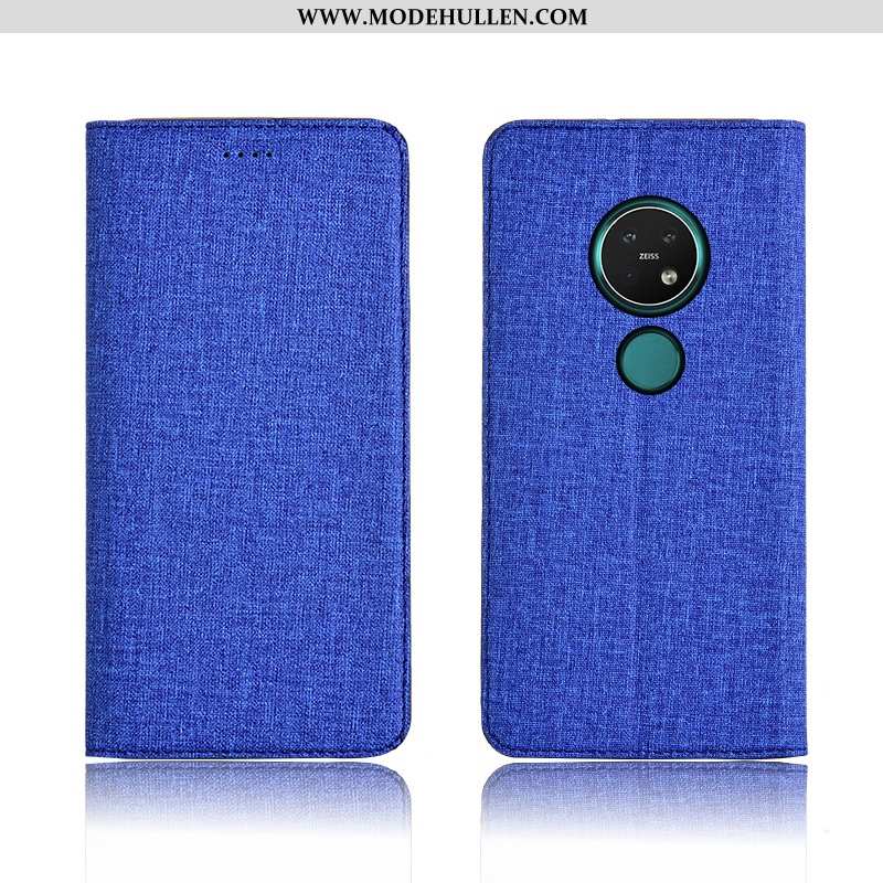 Hülle Nokia 7.2 Schutz Baumwolle Und Leinen Alles Inklusive Handy Case Lederhülle Dunkelblau
