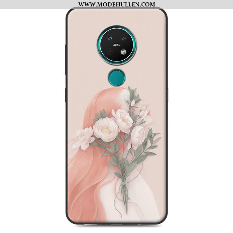 Hülle Nokia 7.2 Silikon Rosa Kunst Mini Frisch Anti-sturz