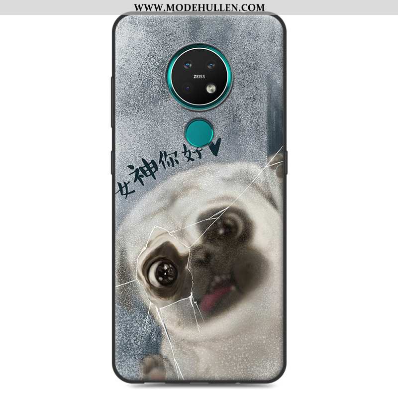 Hülle Nokia 7.2 Weiche Silikon Schutz Case Handy Karikatur Beige