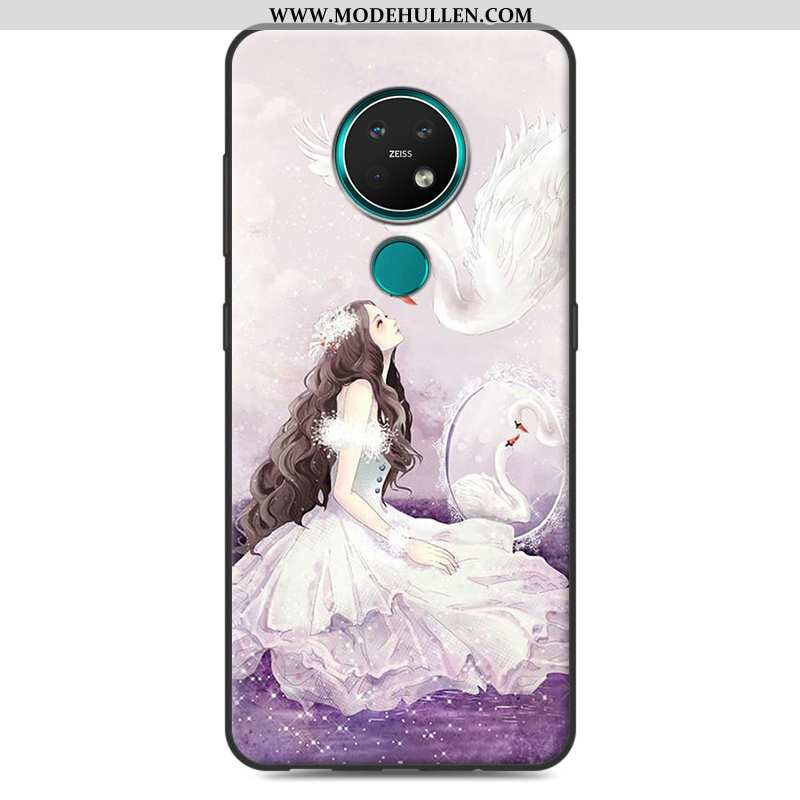 Hülle Nokia 7.2 Weiche Silikon Schutz Case Handy Karikatur Beige