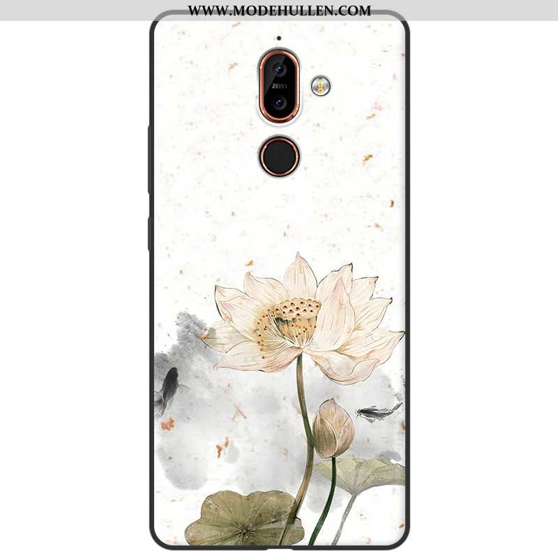 Hülle Nokia 7 Plus Schutz Nubuck Handy Kunst Einfach Chinesische Art Rote