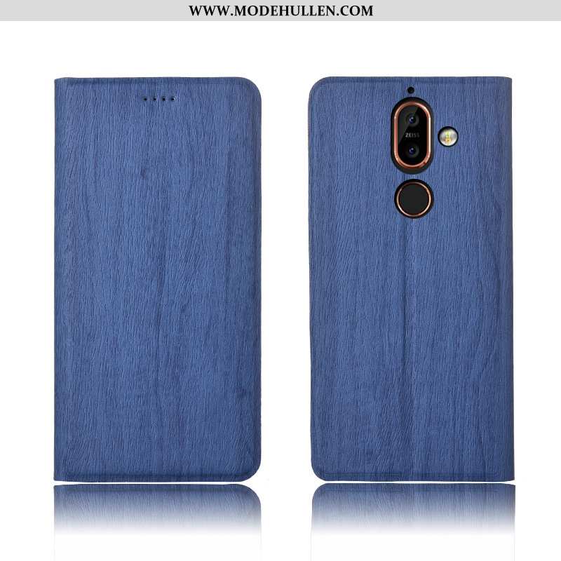 Hülle Nokia 7 Plus Silikon Schutz Case Bäume Blau Lederhülle Anti-sturz