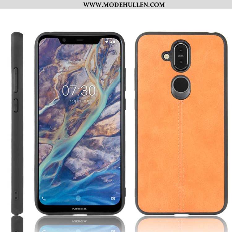 Hülle Nokia 8.1 Leder Schutz Handy Alles Inklusive Schwer Schwarz