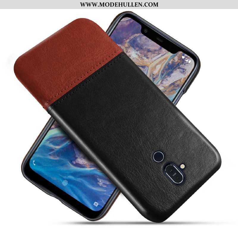 Hülle Nokia 8.1 Persönlichkeit Leder Handy Schutz Case Qualität Braun