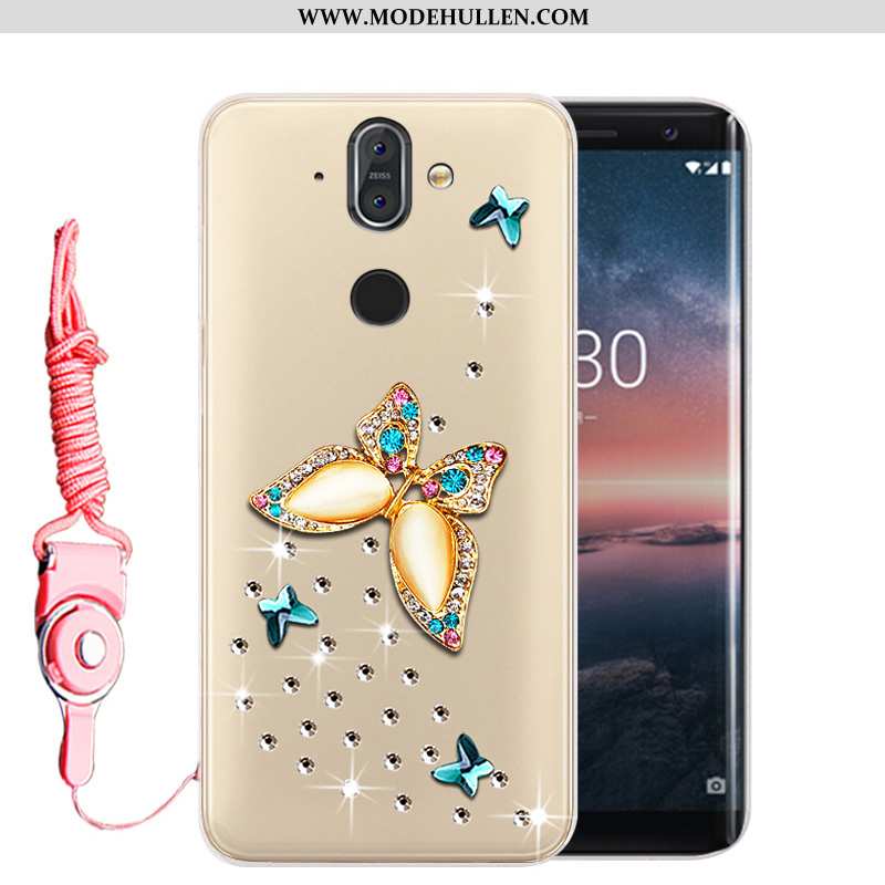 Hülle Nokia 8 Sirocco Schutz Strass Weiche Anti-sturz Case Handy Gold