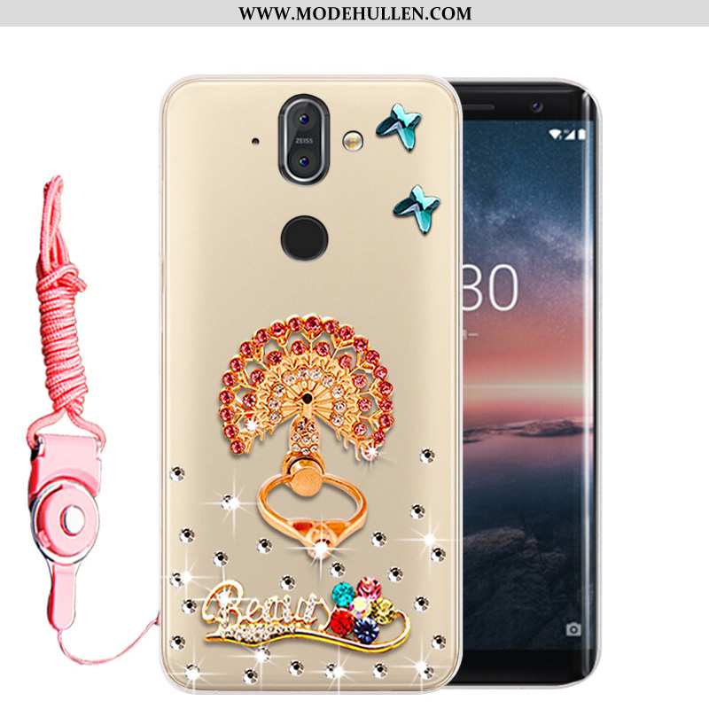 Hülle Nokia 8 Sirocco Schutz Strass Weiche Anti-sturz Case Handy Gold