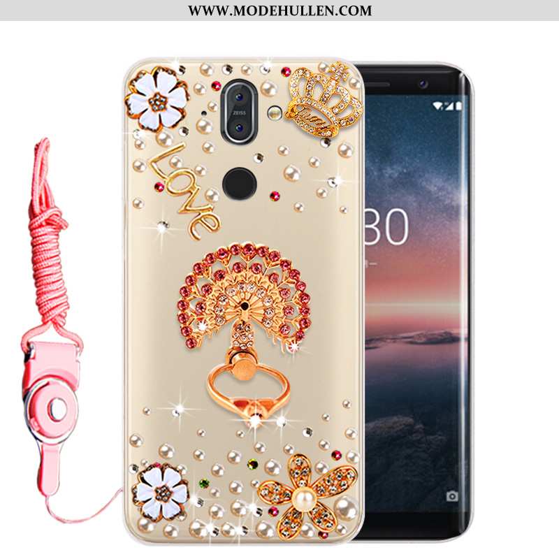 Hülle Nokia 8 Sirocco Schutz Strass Weiche Anti-sturz Case Handy Gold