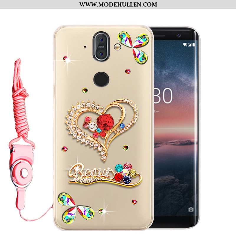 Hülle Nokia 8 Sirocco Schutz Strass Weiche Anti-sturz Case Handy Gold